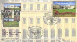 1998 UN FDC, #246-247 V, 3.5s/7s Schonbrunn Palance, UNPA