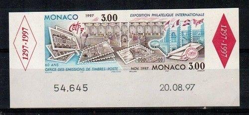 Monaco Scott 2034a Mint NH imperf (Catalog Value $21.00)