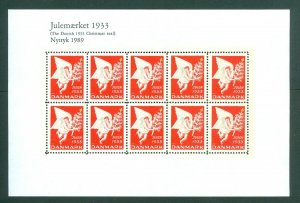 Denmark.  Christmas Seal Souvenir Sheet 1933/89 Reprint. Mnh. See Condition