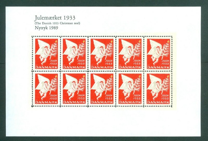 Denmark.  Christmas Seal Souvenir Sheet 1933/89 Reprint. Mnh. See Condition