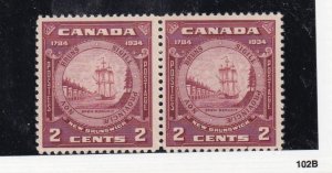 CANADA # 210-210i VF-MNH PAIR CLOSED FRAME VARIETY NEW BRUNSWICK SEAL