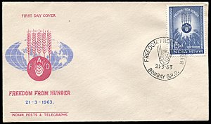 India 372, FDC, Freedom From Hunger Campaign