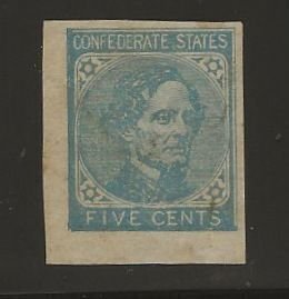 CSA #7 Mint Hinged VF Large left corner margin stains