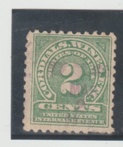 US  Scott #RE5 Used Wines Stamp Series of 1916