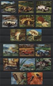 BHUTAN, NICE GROUP: 3D, HEAT MOLDED and GOLD FOILS STAMPS NH