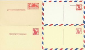 Scott# UXC1-28 UPSS#SA1-27 & UX219A, 283. US Airmail Postal Card.