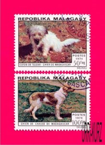 MALAGASY MADAGASCAR 1974 Nature Fauna Domestic Farm Animals Pets Dogs 2v CTO OG