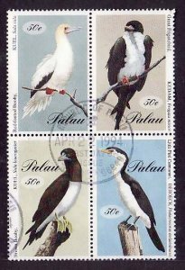 Palau-Sc#324- id12-used set-Seabirds-1994-