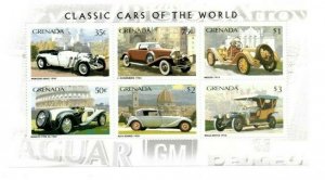 Grenada - 1996 - Classic Cars - Sheet Of 6 - MNH