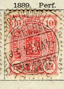 FINLAND; 1889 early classic numeral issue used 10p. value Postmark