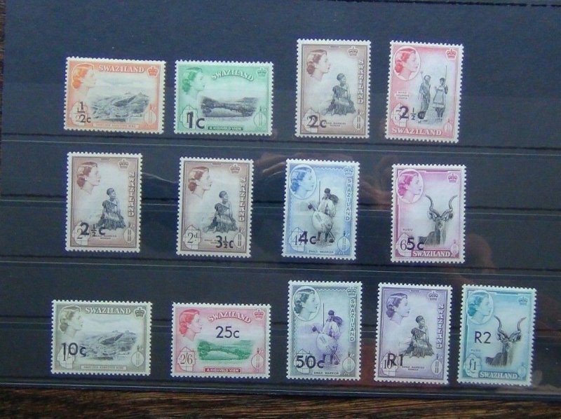 Swaziland 1961 set to R2 on £1 MNH SG65 - SG77a