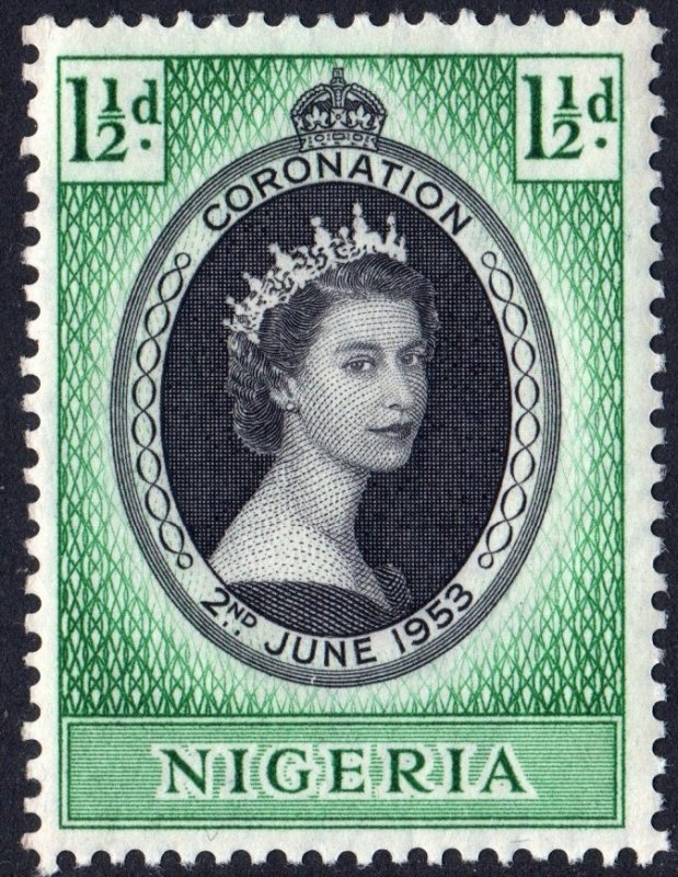 Nigeria SC#79 1½d Coronation of Queen Elizabeth II (1953) MNH