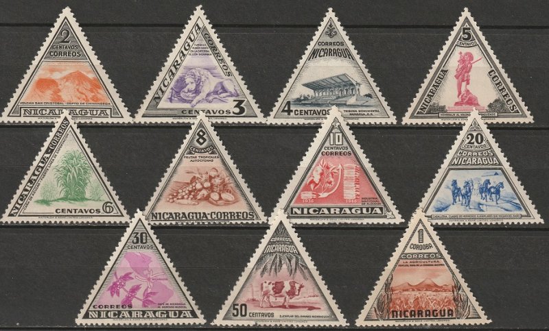 Nicaragua 1947 Sc 706-16 set MH*
