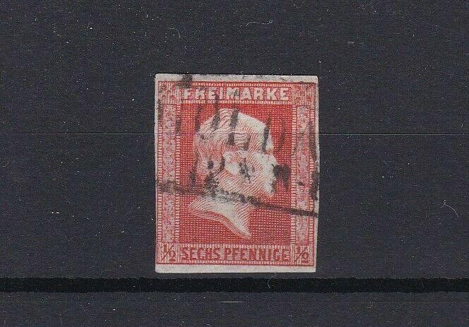 prussia 1860 ½sgr vermilion imperf no wmk used stamp  cat £250+ ref r13421