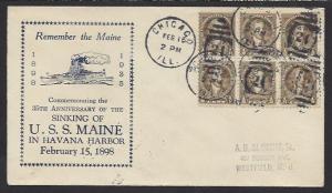 USA 1933 SINKING OF THE MAINE 35th Anniversary Cachet Cover