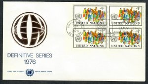 UN New York 268 People of all Races unaddressed block of 4 FDC