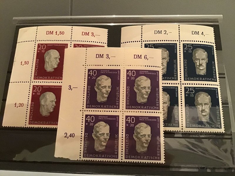 East German War Victims Fund 1957 mint never hinged stamps blocks R23416