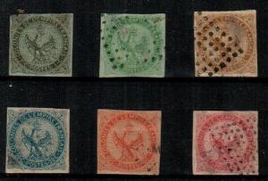 French Colonies Scott 1-6 Used (several thins) - Catalog Value $138.50