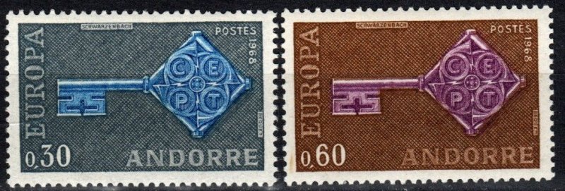 Andorra (Fr) #182-3  MNH CV $16.50  (X2536)