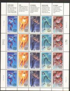 US #2807-11 Mint Sheet Alpine Skiing 