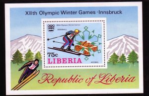 LIBERIA #C210 1976 WINTER OLYMPICS INNSBRUCK MINT VF NH O.G S/S
