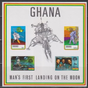 Ghana,  Moon Landing (SC# 389a) MNH SS OVERPRINTED