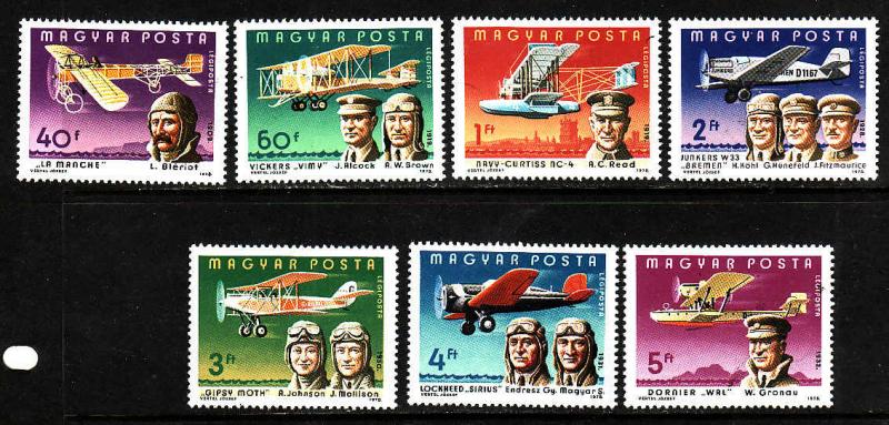 D4-Hungary-Sc#C400-6-unused NH airmail set-Pioneer Flyers-19