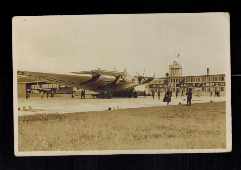 1933 Germany RPPC Postcard Cover Junkers G 38 Giant Wing Lufthansa Airliner