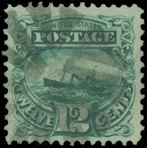 US Scott #117 Single, Used-VF With Circle of V's Fancy Cork Cancel, SCV $130!
