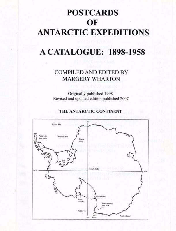 Postcards of Antarctic Expeditions 1998 Catalogue 1898/1958 Hardback Book(SK963