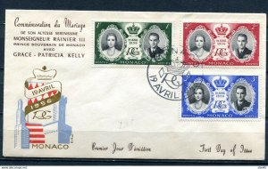 Monaco FDC Canceled April 19 1956 Grace Kelly's Wedding to Prince Rainier 11358