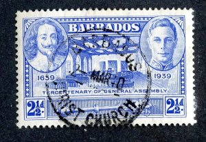 1939 Barbados Sc.# 205 used cv $9 ( 9662 BCXX )