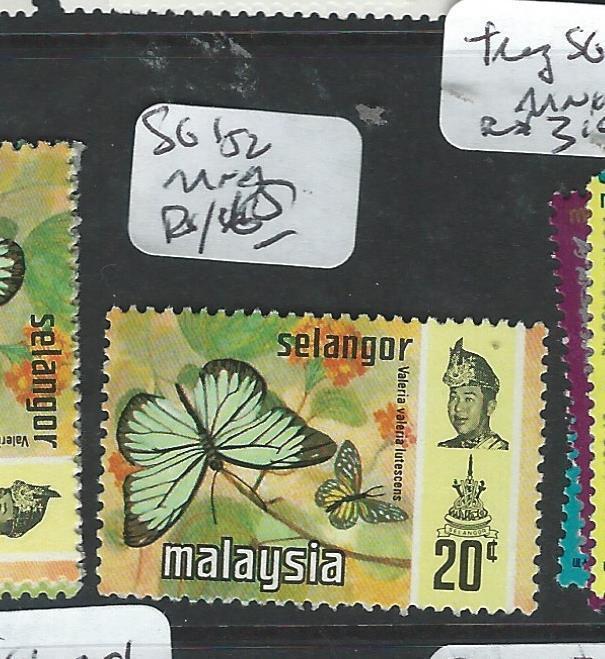 MALAYA SELANGOR (P0908B) BUTTERFLY SG  152 MNH