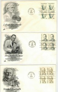 GREAT AMERICANS SET OF 6 BLOCKS OF 4 Gilbreth Dr Drew Rachel Carson $5.88 Face