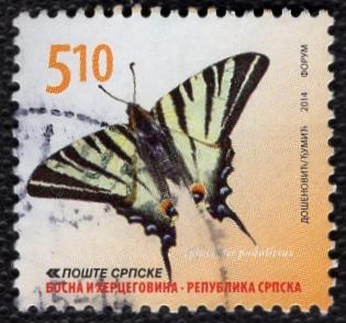 Bosnia and Herzegovina (Serb) 493 - Used  - 5.10m Butterfly (2014) (cv $7.25)