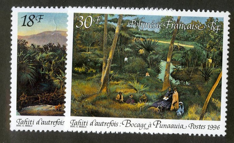 FRENCH POLYNESIA 673-4 MNH SCV $1.45 BIN $.90 NATURE