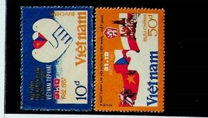 NORTH VIET NAM Sc 1802-3 NH ISSUE OF 1987 - FRIENDSHIP W/CZECH REP - (AS23)