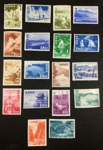 MOMEN: JAPAN SC #523-540 1951 MINT OG NH LOT #68207