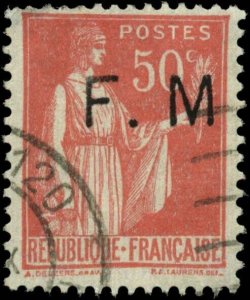 France Scott #M7a Used  Military Stamp  No Period After M