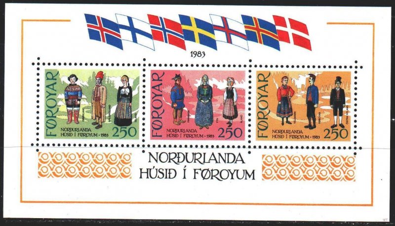 Faroe Islands. 1983. bl1. Folk costumes. MNH.