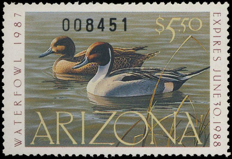 ARIZONA #1 1987 STATE DUCK STAMP PINTAILS by Daniel Smith