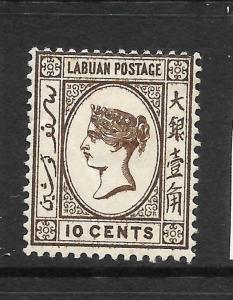 LABUAN  1892-93  10c   QV    MLH   SG 43a