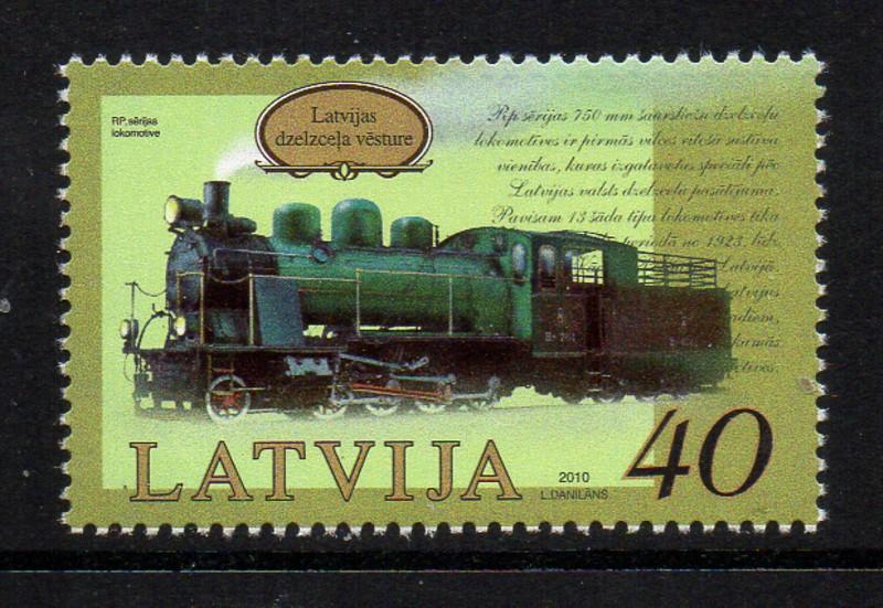 Latvia Sc 766 2010 RP Series Steam Locomotive stamp mint NH