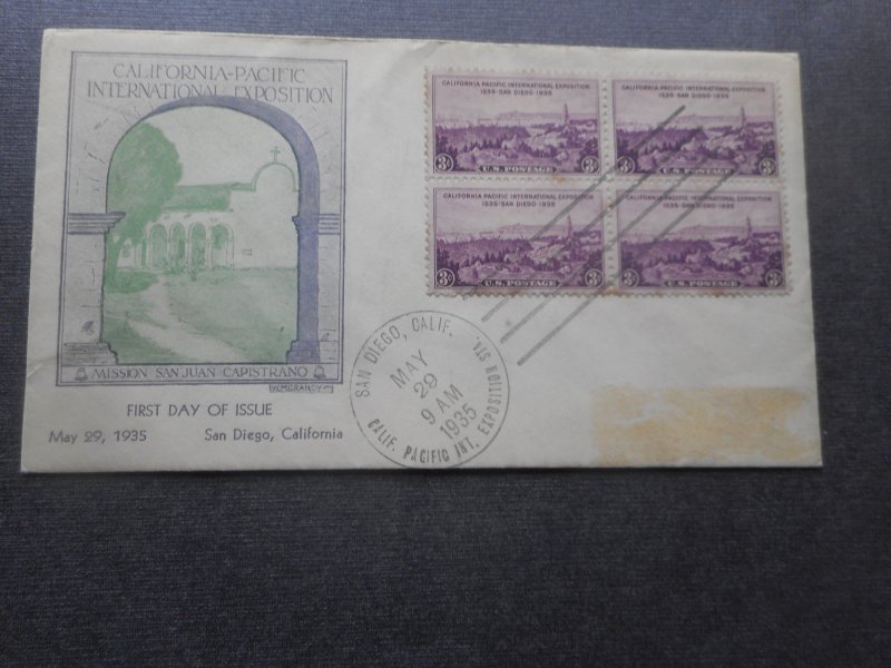 # 773 VF Used Block on Cachet FDC San Diego Expo May 1935