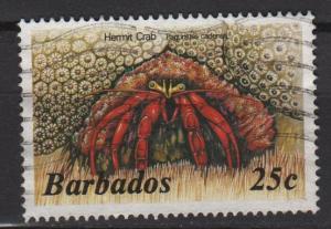 Barbados 1985 - Scott 646 used - Marine life, Hermit Crab