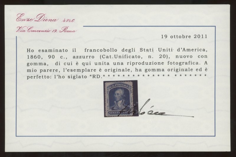 U.S. #39 UNUSED WITH CERT