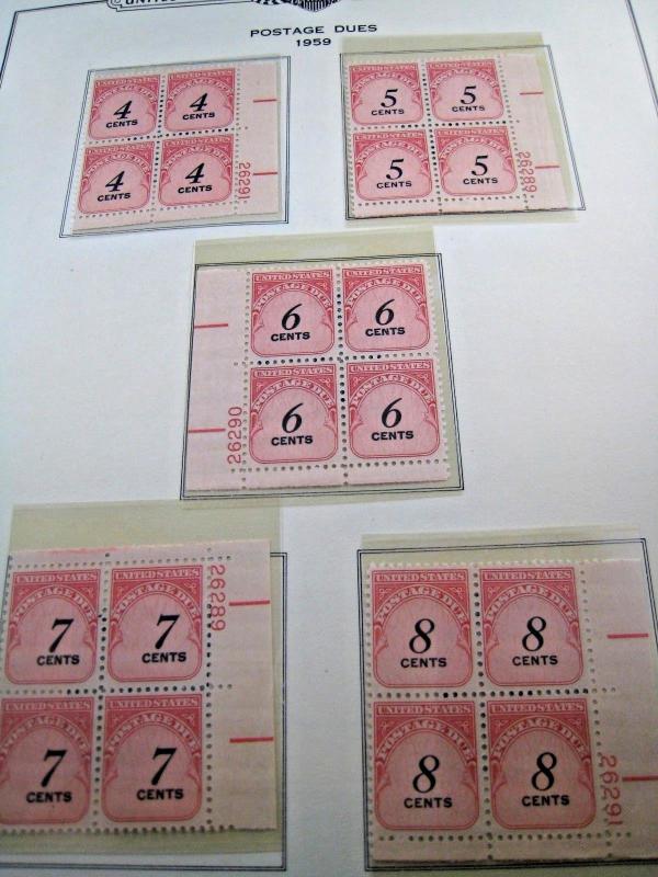 U.S.-SCOTT J88-J97 - POSTAGE DUE SERIES PLATE BLOCKS - LOT OF 10   kbus12