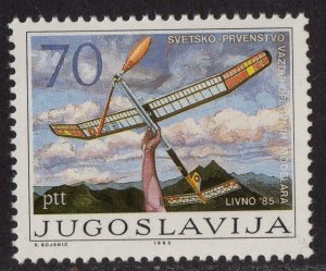 Thematic stamps YUGOSLAVIA 1985 AEROMODELERS CHAMP'S 2229 mint