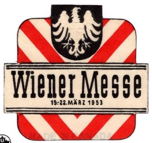1953 Austria Die Cut Poster Stamp Vienna Trade Fair Unused