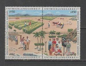 UN VIENNA Sc# 61a MNH FVF 4Block Farm Cattle 